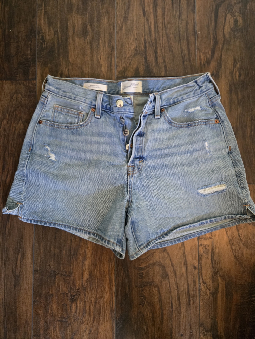 Universal Thread Light Wash High-Rise Button-Fly Denim Shorts